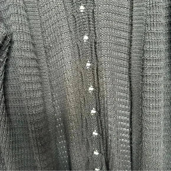 Pink Rose Cable Knit Cardigan Black Size Medium - Picture 16 of 16